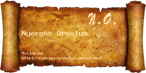Nyerges Orsolya névjegykártya